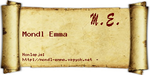 Mondl Emma névjegykártya